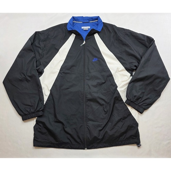 Nike‎ Men's Vintage Black, White, & Blue Full Zip Windbreaker. Size XXL - Picture 2 of 9